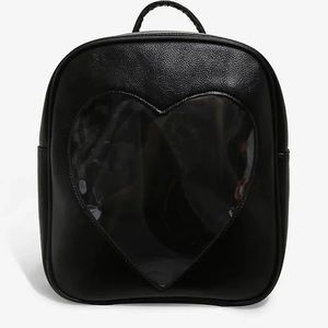 Heart cutout faux leather mini backpack